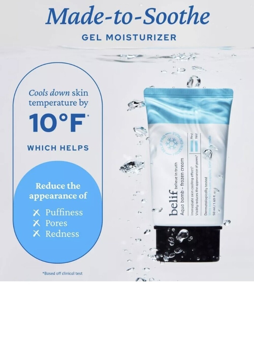 belif Aqua Bomb Frozen Cream, 10ml (Travel Size), NIB - Picture 5 of 8